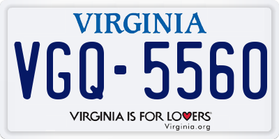 VA license plate VGQ5560