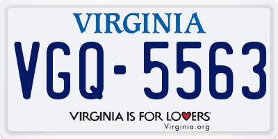 VA license plate VGQ5563