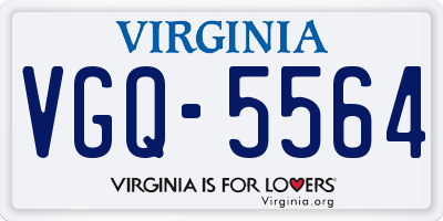 VA license plate VGQ5564