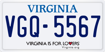 VA license plate VGQ5567