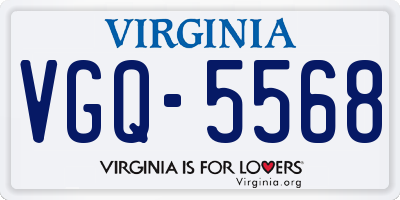 VA license plate VGQ5568