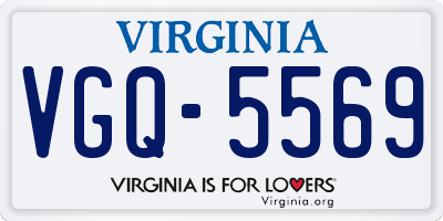 VA license plate VGQ5569