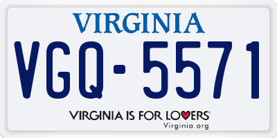 VA license plate VGQ5571