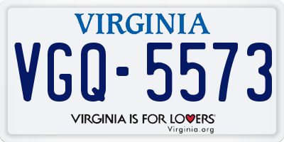 VA license plate VGQ5573