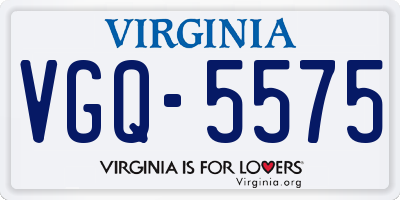 VA license plate VGQ5575