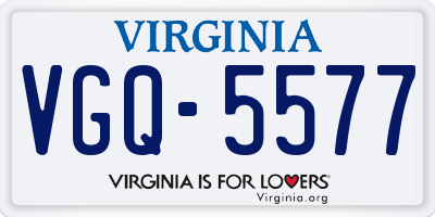VA license plate VGQ5577
