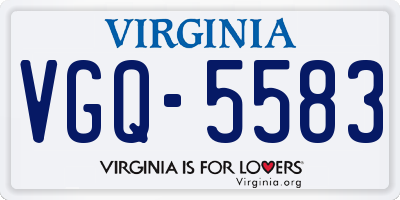 VA license plate VGQ5583