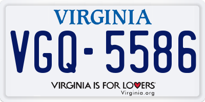VA license plate VGQ5586