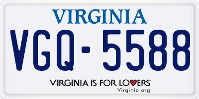 VA license plate VGQ5588