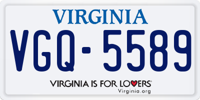 VA license plate VGQ5589