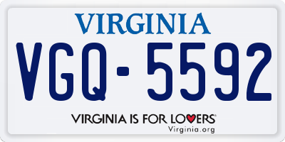 VA license plate VGQ5592