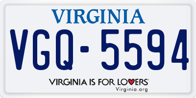 VA license plate VGQ5594