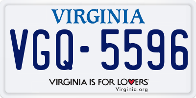 VA license plate VGQ5596