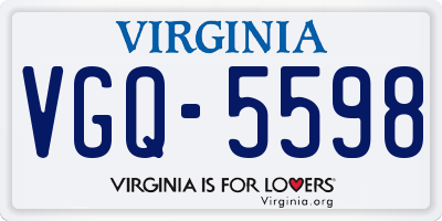 VA license plate VGQ5598