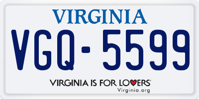 VA license plate VGQ5599
