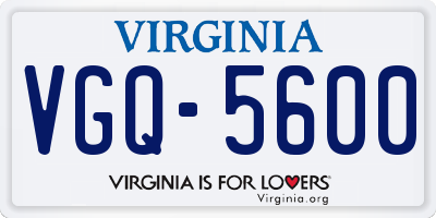 VA license plate VGQ5600