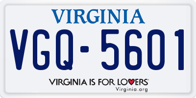VA license plate VGQ5601