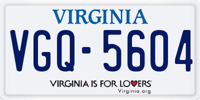 VA license plate VGQ5604