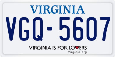 VA license plate VGQ5607