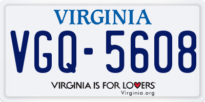 VA license plate VGQ5608