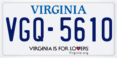 VA license plate VGQ5610