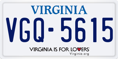 VA license plate VGQ5615