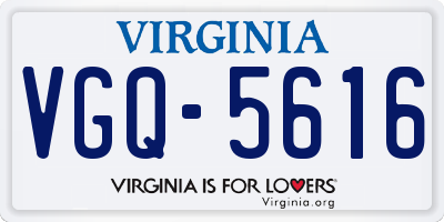 VA license plate VGQ5616