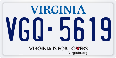 VA license plate VGQ5619