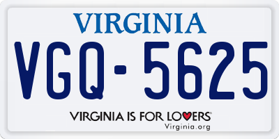 VA license plate VGQ5625