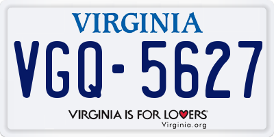 VA license plate VGQ5627