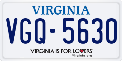 VA license plate VGQ5630