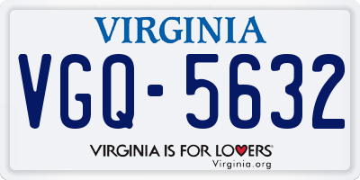 VA license plate VGQ5632