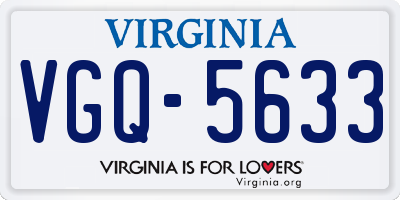 VA license plate VGQ5633