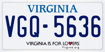 VA license plate VGQ5636