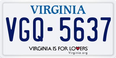 VA license plate VGQ5637