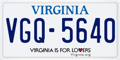 VA license plate VGQ5640
