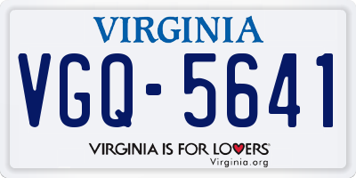 VA license plate VGQ5641
