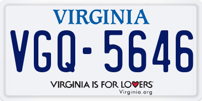 VA license plate VGQ5646