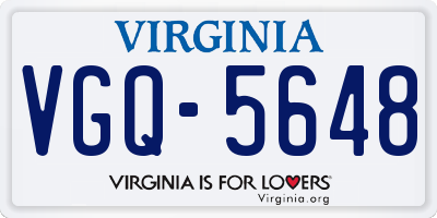 VA license plate VGQ5648
