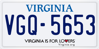 VA license plate VGQ5653
