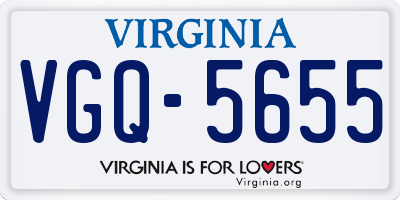 VA license plate VGQ5655