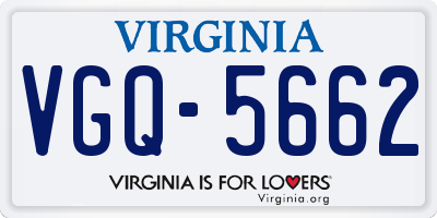 VA license plate VGQ5662