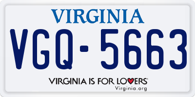 VA license plate VGQ5663