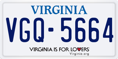 VA license plate VGQ5664