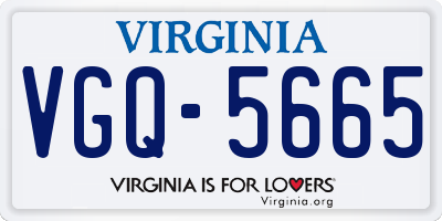 VA license plate VGQ5665