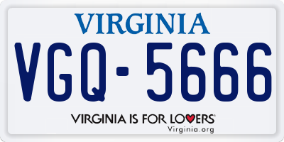 VA license plate VGQ5666