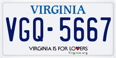VA license plate VGQ5667
