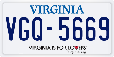 VA license plate VGQ5669