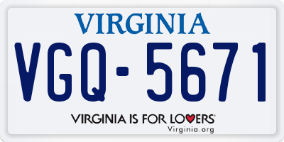 VA license plate VGQ5671