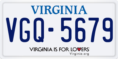 VA license plate VGQ5679